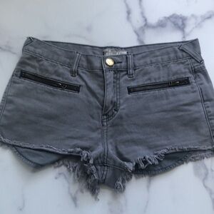 Free People Grey Cutoff Frayed Denim Jean Shorts Amongst the Stars Size 27